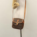 CELINE Macadam Canvas Shoulder Bag PVC Leather Brown Gold Auth mr1125-23