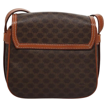 CELINE Macadam Canvas Shoulder Bag PVC Leather Brown Gold Auth mr1125 - 0