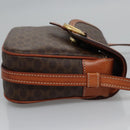 CELINE Macadam Canvas Shoulder Bag PVC Leather Brown Gold Auth mr1125-3