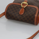CELINE Macadam Canvas Shoulder Bag PVC Leather Brown Gold Auth mr1125-6