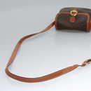 CELINE Macadam Canvas Shoulder Bag PVC Leather Brown Gold Auth mr1125-7