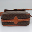 CELINE Macadam Canvas Shoulder Bag PVC Leather Brown Gold Auth mr1125-5