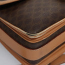 CELINE Macadam Canvas Shoulder Bag PVC Leather Brown Gold Auth mr1129-9