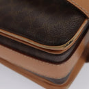 CELINE Macadam Canvas Shoulder Bag PVC Leather Brown Gold Auth mr1129-15