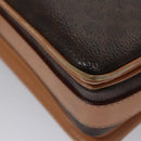 CELINE Macadam Canvas Shoulder Bag PVC Leather Brown Gold Auth mr1129-16