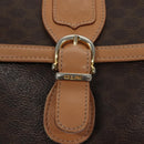 CELINE Macadam Canvas Shoulder Bag PVC Leather Brown Gold Auth mr1129-17