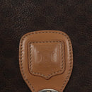 CELINE Macadam Canvas Shoulder Bag PVC Leather Brown Gold Auth mr1129-18