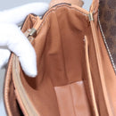 CELINE Macadam Canvas Shoulder Bag PVC Leather Brown Gold Auth mr1129-24