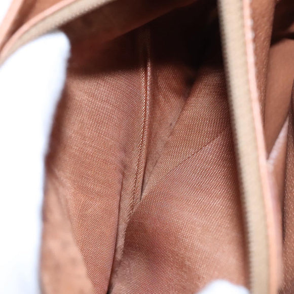 CELINE Macadam Canvas Shoulder Bag PVC Leather Brown Gold Auth mr1129