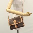 CELINE Macadam Canvas Shoulder Bag PVC Leather Brown Gold Auth mr1129-27