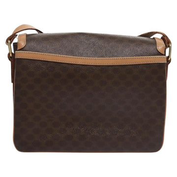 CELINE Macadam Canvas Shoulder Bag PVC Leather Brown Gold Auth mr1129 - 0