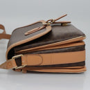 CELINE Macadam Canvas Shoulder Bag PVC Leather Brown Gold Auth mr1129-4