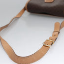 CELINE Macadam Canvas Shoulder Bag PVC Leather Brown Gold Auth mr1129-7