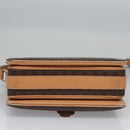 CELINE Macadam Canvas Shoulder Bag PVC Leather Brown Gold Auth mr1129-5