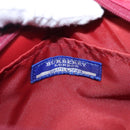BURBERRY Nova Check Blue Label Accessory Pouch Nylon Red Brown Auth mr1139-11