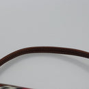 BURBERRY Nova Check Blue Label Accessory Pouch Nylon Red Brown Auth mr1139-8