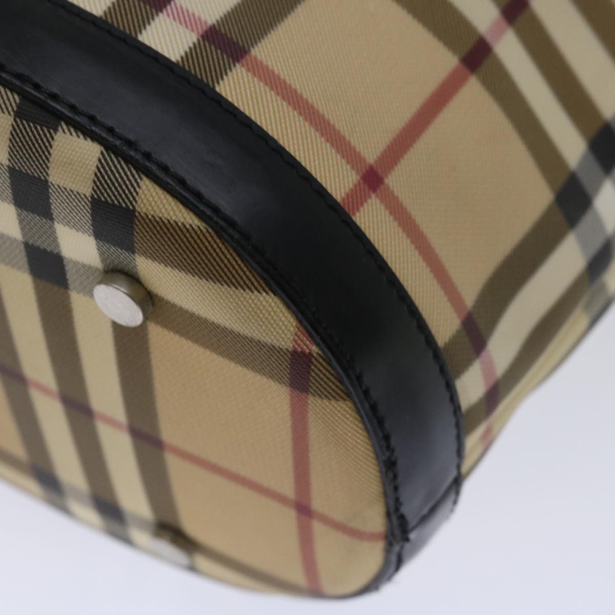 BURBERRY Nova Check Shoulder Bag Coated Canvas Beige Auth mr114