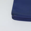 CELINE Trio Shoulder Bag Leather Blue Gold Auth mr1142-8