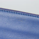 CELINE Trio Shoulder Bag Leather Blue Gold Auth mr1142-14