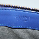 CELINE Trio Shoulder Bag Leather Blue Gold Auth mr1142-15