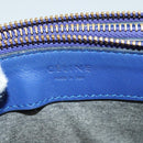 CELINE Trio Shoulder Bag Leather Blue Gold Auth mr1142-21