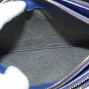 CELINE Trio Shoulder Bag Leather Blue Gold Auth mr1142-20