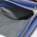 CELINE Trio Shoulder Bag Leather Blue Gold Auth mr1142-21