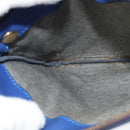 CELINE Trio Shoulder Bag Leather Blue Gold Auth mr1142-26