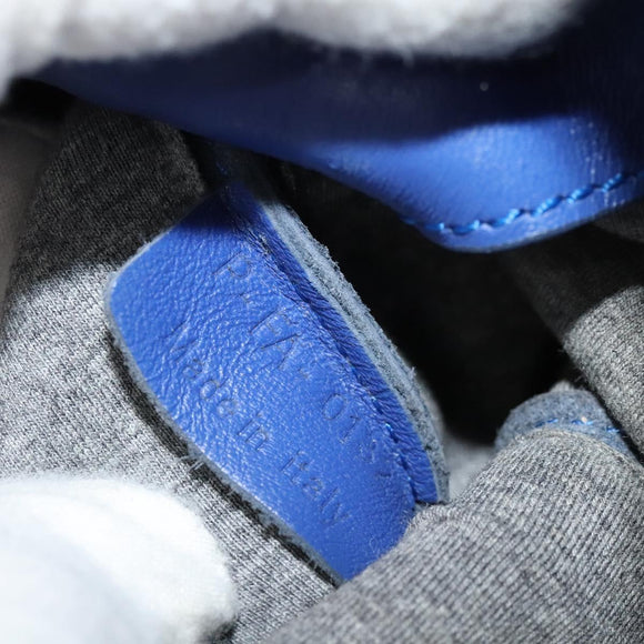 CELINE Trio Shoulder Bag Leather Blue Gold Auth mr1142