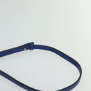 CELINE Trio Shoulder Bag Leather Blue Gold Auth mr1142-14