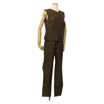 FENDI Zucca Canvas Tank Top Pants Setup Brown Auth mr1155