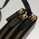 CELINE Trio bag Shoulder Bag Leather Black Gold Auth mr1158-10