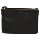 CELINE Trio bag Shoulder Bag Leather Black Gold Auth mr1158-13
