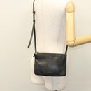 CELINE Trio bag Shoulder Bag Leather Black Gold Auth mr1158-27