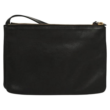 CELINE Trio bag Shoulder Bag Leather Black Gold Auth mr1158 - 0
