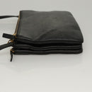 CELINE Trio bag Shoulder Bag Leather Black Gold Auth mr1158-4