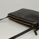 CELINE Trio bag Shoulder Bag Leather Black Gold Auth mr1158-6