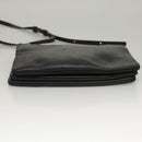 CELINE Trio bag Shoulder Bag Leather Black Gold Auth mr1158-5
