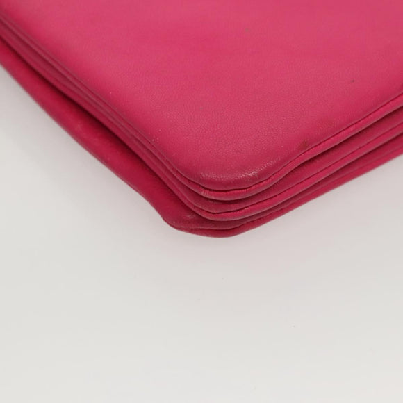 CELINE Trio bag Shoulder Bag Leather Pink Gold Auth mr1159