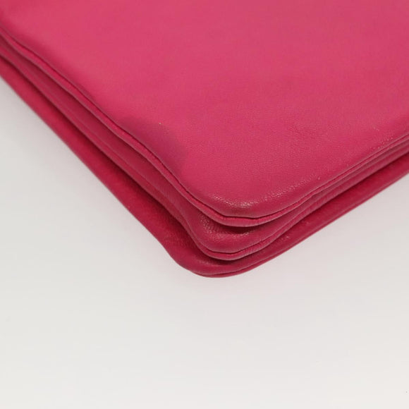 CELINE Trio bag Shoulder Bag Leather Pink Gold Auth mr1159