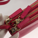 CELINE Trio bag Shoulder Bag Leather Pink Gold Auth mr1159-15