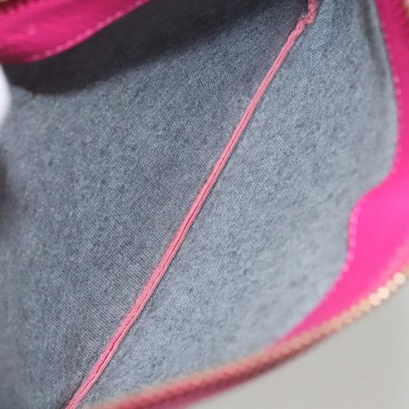 CELINE Trio bag Shoulder Bag Leather Pink Gold Auth mr1159