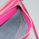 CELINE Trio bag Shoulder Bag Leather Pink Gold Auth mr1159-18