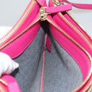 CELINE Trio bag Shoulder Bag Leather Pink Gold Auth mr1159-22