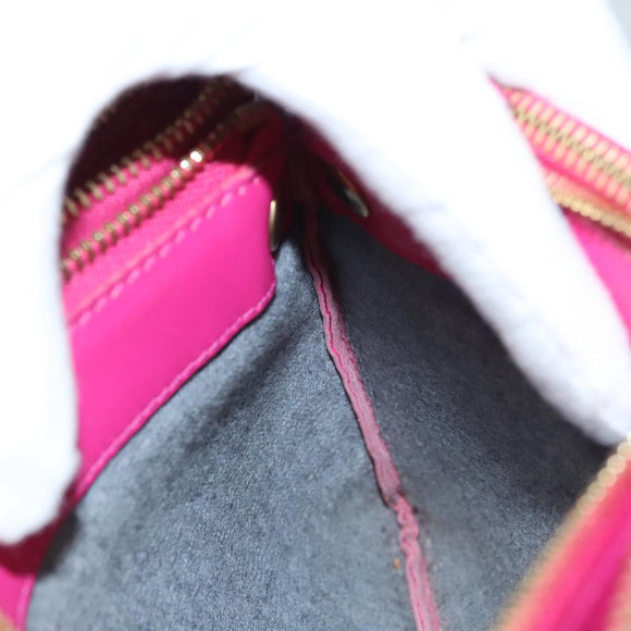 CELINE Trio bag Shoulder Bag Leather Pink Gold Auth mr1159