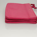 CELINE Trio bag Shoulder Bag Leather Pink Gold Auth mr1159-4