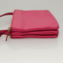 CELINE Trio bag Shoulder Bag Leather Pink Gold Auth mr1159-5