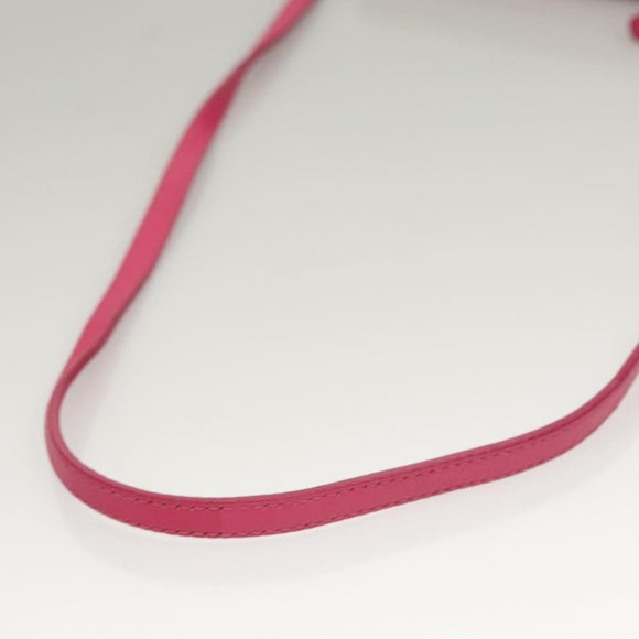 CELINE Trio bag Shoulder Bag Leather Pink Gold Auth mr1159