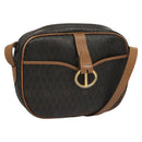 Christian Dior Honeycomb Canvas Shoulder Bag PVC Leather Black Auth mr1164-1