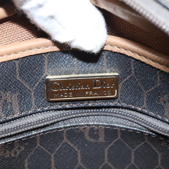 Christian Dior Honeycomb Canvas Shoulder Bag PVC Leather Black Auth mr1164